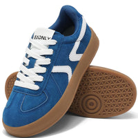 Women's Retro Fashion Sneakers - Gum Sole Suede Casual Walking Footwear Skate Shoes Non Slip Trainers - 7DAY'S