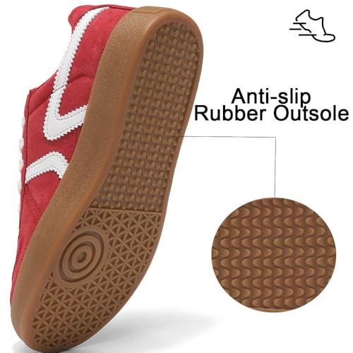 Women's Retro Fashion Sneakers - Gum Sole Suede Casual Walking Footwear Skate Shoes Non Slip Trainers - 7DAY'S