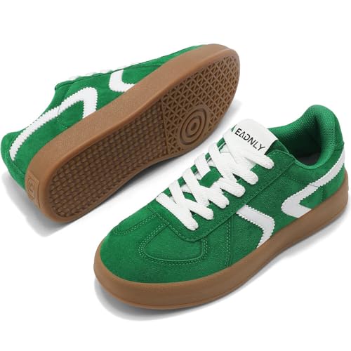 Women's Retro Fashion Sneakers - Gum Sole Suede Casual Walking Footwear Skate Shoes Non Slip Trainers - 7DAY'S