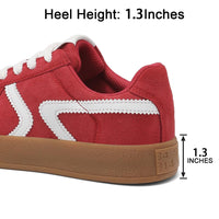 Women's Retro Fashion Sneakers - Gum Sole Suede Casual Walking Footwear Skate Shoes Non Slip Trainers - 7DAY'S