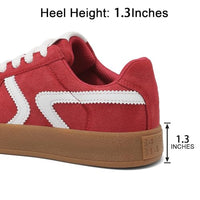 Women's Retro Fashion Sneakers - Gum Sole Suede Casual Walking Footwear Skate Shoes Non Slip Trainers - 7DAY'S