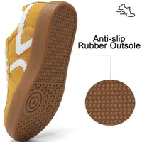 Women's Retro Fashion Sneakers - Gum Sole Suede Casual Walking Footwear Skate Shoes Non Slip Trainers - 7DAY'S