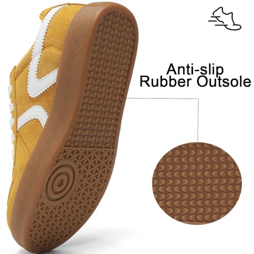 Women's Retro Fashion Sneakers - Gum Sole Suede Casual Walking Footwear Skate Shoes Non Slip Trainers - 7DAY'S