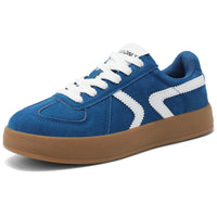 Women's Retro Fashion Sneakers - Gum Sole Suede Casual Walking Footwear Skate Shoes Non Slip Trainers - 7DAY'S