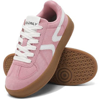Women's Retro Fashion Sneakers - Gum Sole Suede Casual Walking Footwear Skate Shoes Non Slip Trainers - 7DAY'S
