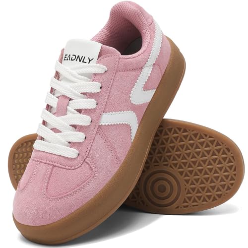 Women's Retro Fashion Sneakers - Gum Sole Suede Casual Walking Footwear Skate Shoes Non Slip Trainers - 7DAY'S