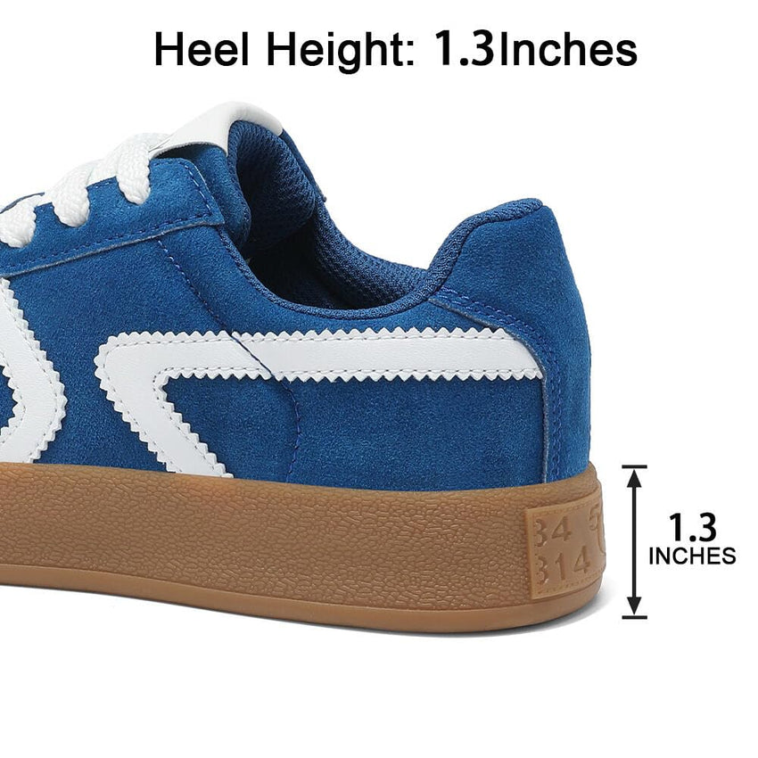 Women's Retro Fashion Sneakers - Gum Sole Suede Casual Walking Footwear Skate Shoes Non Slip Trainers - 7DAY'S