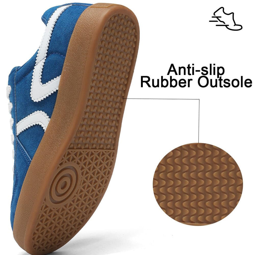 Women's Retro Fashion Sneakers - Gum Sole Suede Casual Walking Footwear Skate Shoes Non Slip Trainers - 7DAY'S