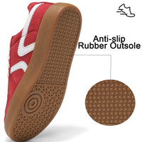 Women's Retro Fashion Sneakers - Gum Sole Suede Casual Walking Footwear Skate Shoes Non Slip Trainers - 7DAY'S