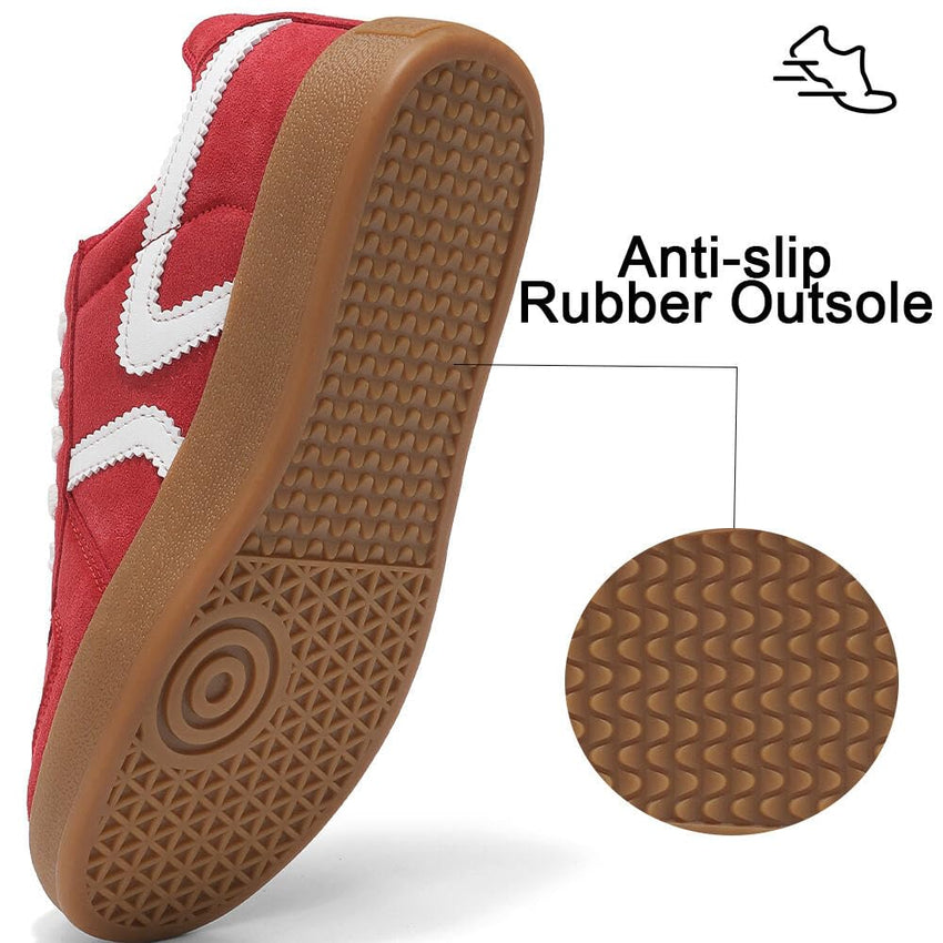 Women's Retro Fashion Sneakers - Gum Sole Suede Casual Walking Footwear Skate Shoes Non Slip Trainers - 7DAY'S