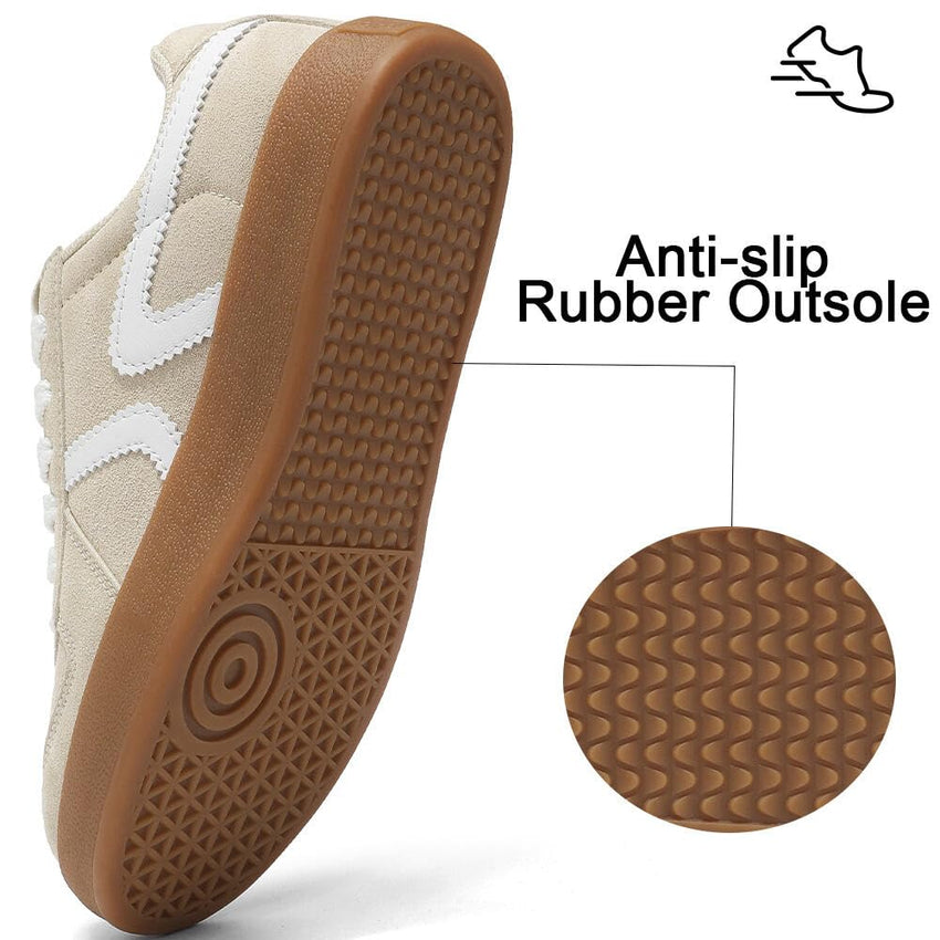 Women's Retro Fashion Sneakers - Gum Sole Suede Casual Walking Footwear Skate Shoes Non Slip Trainers - 7DAY'S