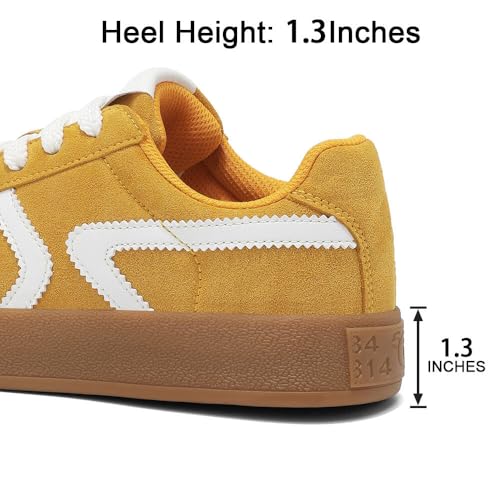 Women's Retro Fashion Sneakers - Gum Sole Suede Casual Walking Footwear Skate Shoes Non Slip Trainers - 7DAY'S