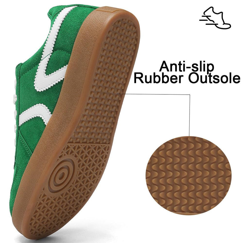 Women's Retro Fashion Sneakers - Gum Sole Suede Casual Walking Footwear Skate Shoes Non Slip Trainers - 7DAY'S