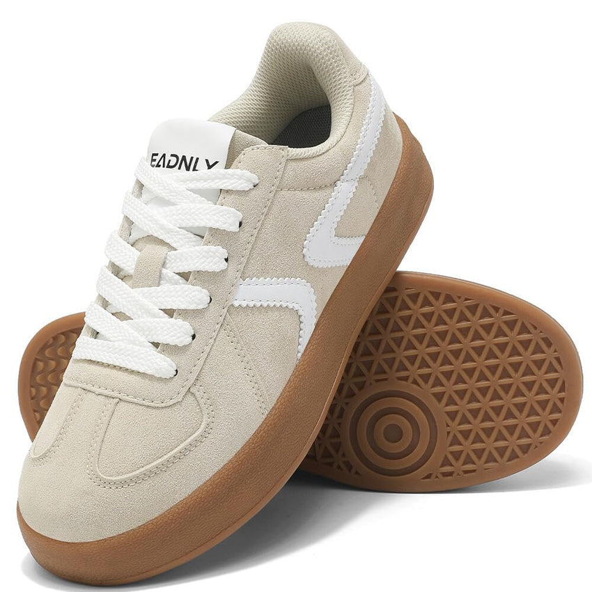 Women's Retro Fashion Sneakers - Gum Sole Suede Casual Walking Footwear Skate Shoes Non Slip Trainers - 7DAY'S