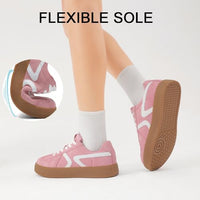 Women's Retro Fashion Sneakers - Gum Sole Suede Casual Walking Footwear Skate Shoes Non Slip Trainers - 7DAY'S