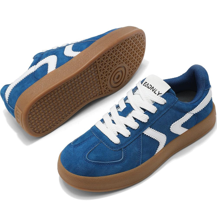 Women's Retro Fashion Sneakers - Gum Sole Suede Casual Walking Footwear Skate Shoes Non Slip Trainers - 7DAY'S