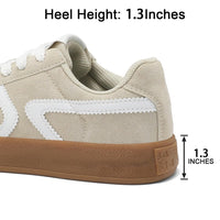 Women's Retro Fashion Sneakers - Gum Sole Suede Casual Walking Footwear Skate Shoes Non Slip Trainers - 7DAY'S