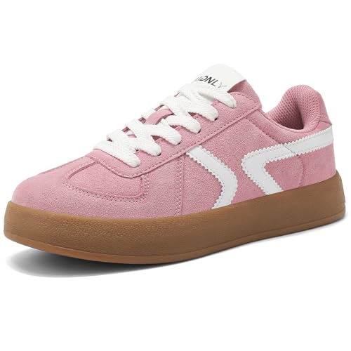 Women's Retro Fashion Sneakers - Gum Sole Suede Casual Walking Footwear Skate Shoes Non Slip Trainers - 7DAY'S