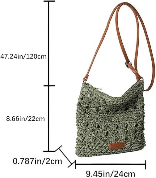 Women's Straw Shoulder Bag Crochet Woven Crossbody Bag Casual Beach Vacation Tote Bags - 7DAY'S