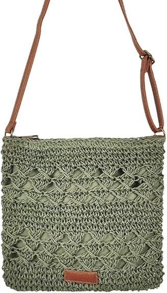 Women's Straw Shoulder Bag Crochet Woven Crossbody Bag Casual Beach Vacation Tote Bags - 7DAY'S