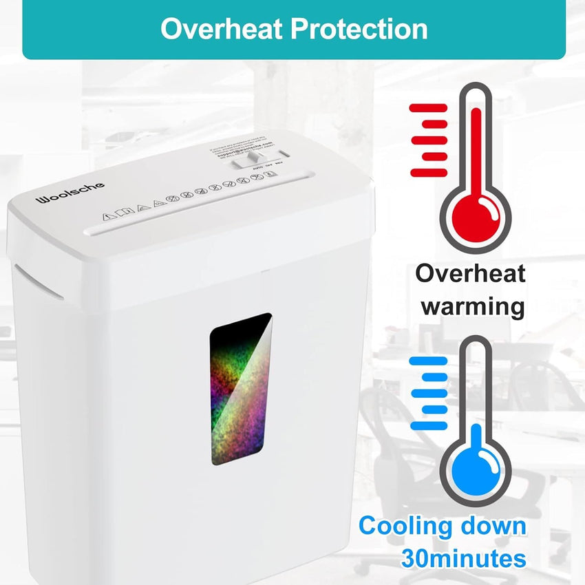 Woolsche Paper Shredder, P - 5 Security Level, 5 - Sheet Micro Cut with 3.43 - Gallon Basket, Durable & Fast with Jam Proof System, Paper Shredder for Home Office (ETL) - 7DAY'S