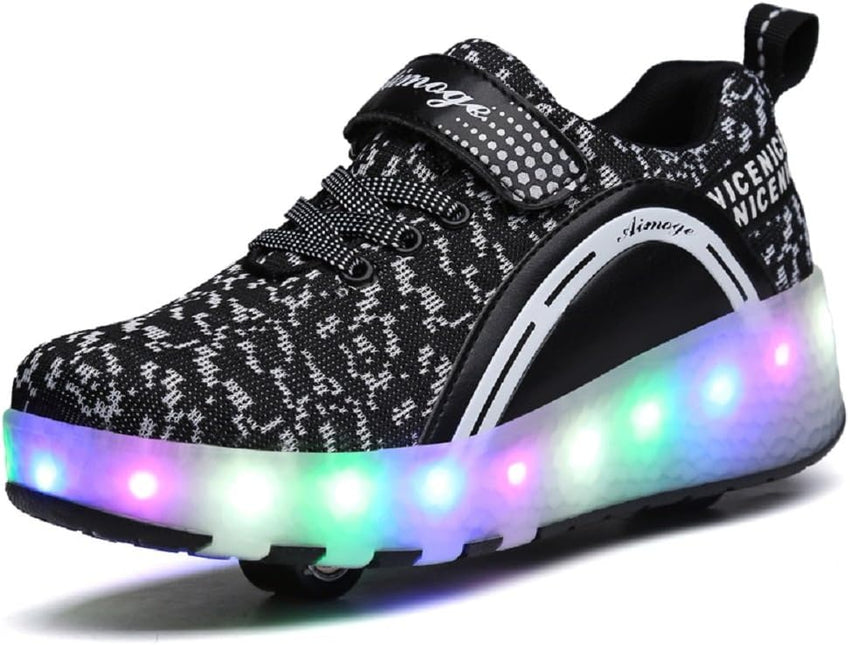 Ylllu Kids LED Roller Skate Shoes with Single Wheel Light up Roller Shoes Gift for Girls Boys Children - 7DAY'S