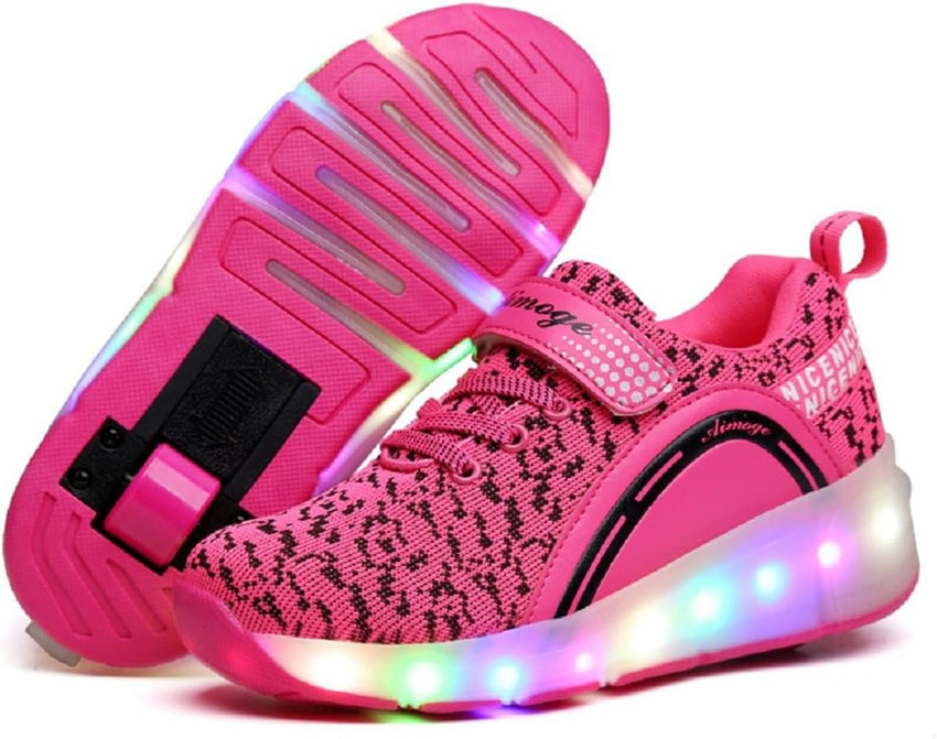 Ylllu Kids LED Roller Skate Shoes with Single Wheel Light up Roller Shoes Gift for Girls Boys Children - 7DAY'S