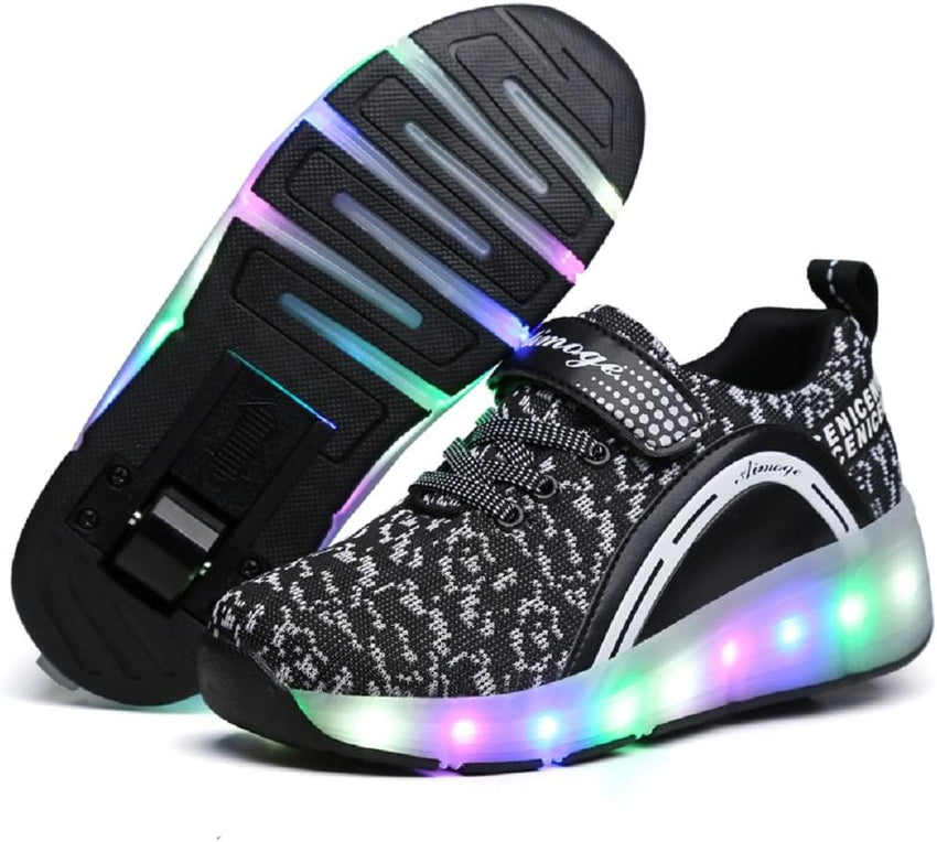 Ylllu Kids LED Roller Skate Shoes with Single Wheel Light up Roller Shoes Gift for Girls Boys Children - 7DAY'S