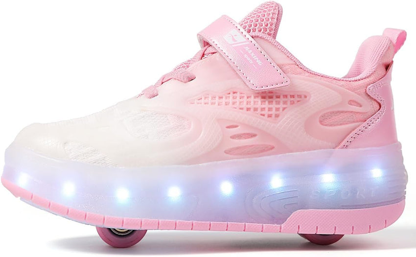 Ylllu Kids LED Roller Skate Shoes with Single Wheel Light up Roller Shoes Gift for Girls Boys Children - 7DAY'S