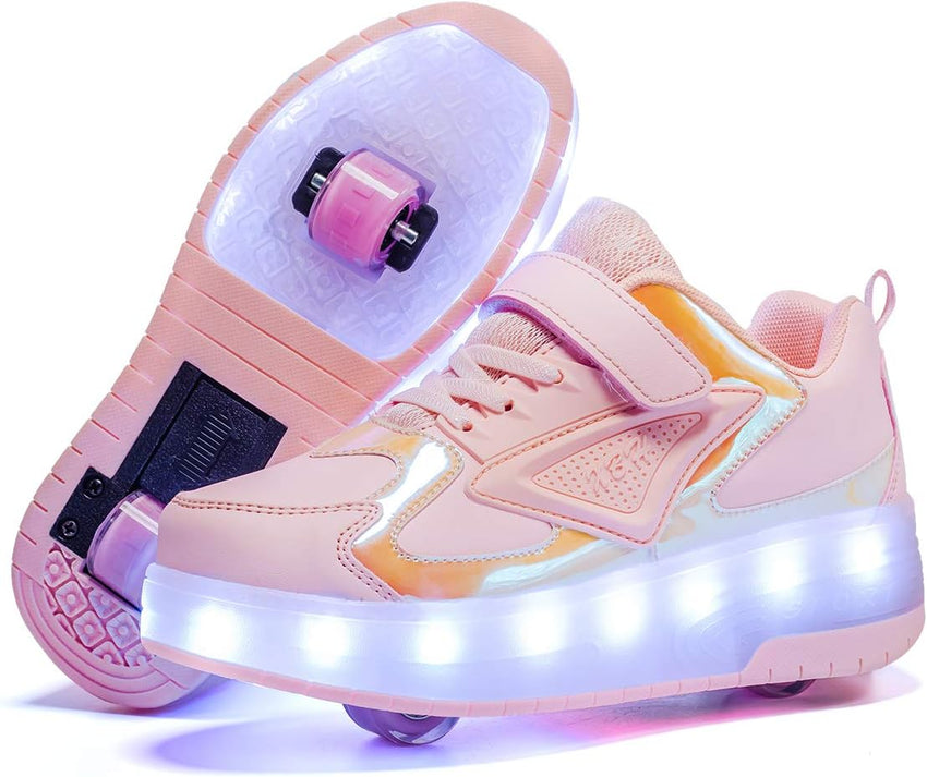 Ylllu Kids LED Roller Skate Shoes with Single Wheel Light up Roller Shoes Gift for Girls Boys Children - 7DAY'S