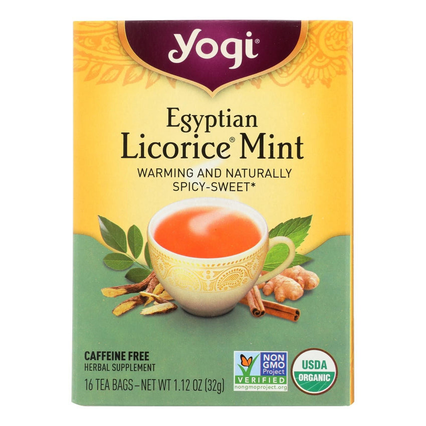 Yogi Egyptian Licorice - Mint - Case Of 6 - 16 Bags - 7DAY'S