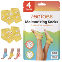ZenToes Moisturizing Socks for Cracked Heel Treatment - Vitamin E, Olive Oil and Jojoba Oil Infused Heel Socks to Soften and Hydrate (Fuzzy Blue, Regular) - 7DAY'S