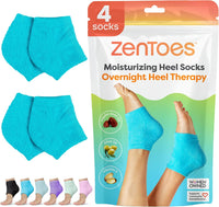 ZenToes Moisturizing Socks for Cracked Heel Treatment - Vitamin E, Olive Oil and Jojoba Oil Infused Heel Socks to Soften and Hydrate (Fuzzy Blue, Regular) - 7DAY'S