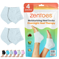 ZenToes Moisturizing Socks for Cracked Heel Treatment - Vitamin E, Olive Oil and Jojoba Oil Infused Heel Socks to Soften and Hydrate (Fuzzy Blue, Regular) - 7DAY'S