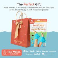 ZenToes Moisturizing Socks for Cracked Heel Treatment - Vitamin E, Olive Oil and Jojoba Oil Infused Heel Socks to Soften and Hydrate (Fuzzy Blue, Regular) - 7DAY'S