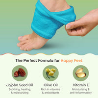 ZenToes Moisturizing Socks for Cracked Heel Treatment - Vitamin E, Olive Oil and Jojoba Oil Infused Heel Socks to Soften and Hydrate (Fuzzy Blue, Regular) - 7DAY'S