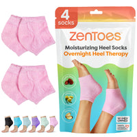 ZenToes Moisturizing Socks for Cracked Heel Treatment - Vitamin E, Olive Oil and Jojoba Oil Infused Heel Socks to Soften and Hydrate (Fuzzy Blue, Regular) - 7DAY'S
