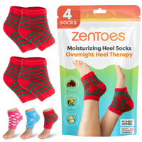 ZenToes Moisturizing Socks for Cracked Heel Treatment - Vitamin E, Olive Oil and Jojoba Oil Infused Heel Socks to Soften and Hydrate (Fuzzy Blue, Regular) - 7DAY'S