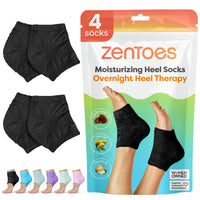 ZenToes Moisturizing Socks for Cracked Heel Treatment - Vitamin E, Olive Oil and Jojoba Oil Infused Heel Socks to Soften and Hydrate (Fuzzy Blue, Regular) - 7DAY'S