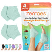 ZenToes Moisturizing Socks for Cracked Heel Treatment - Vitamin E, Olive Oil and Jojoba Oil Infused Heel Socks to Soften and Hydrate (Fuzzy Blue, Regular) - 7DAY'S