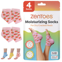 ZenToes Moisturizing Socks for Cracked Heel Treatment - Vitamin E, Olive Oil and Jojoba Oil Infused Heel Socks to Soften and Hydrate (Fuzzy Blue, Regular) - 7DAY'S