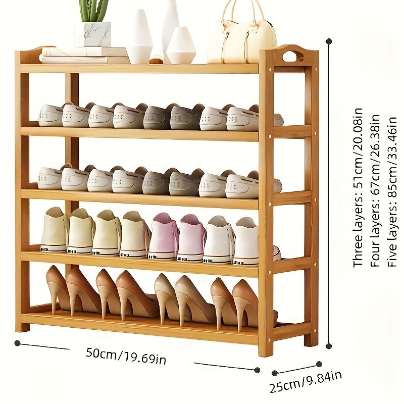 1 bamboo shoe rack for household floor - standing simple shoe rack multi - layer storage rack to save space and store small shoe cabinet - 7DAY'S