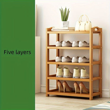 1 bamboo shoe rack for household floor - standing simple shoe rack multi - layer storage rack to save space and store small shoe cabinet - 7DAY'S
