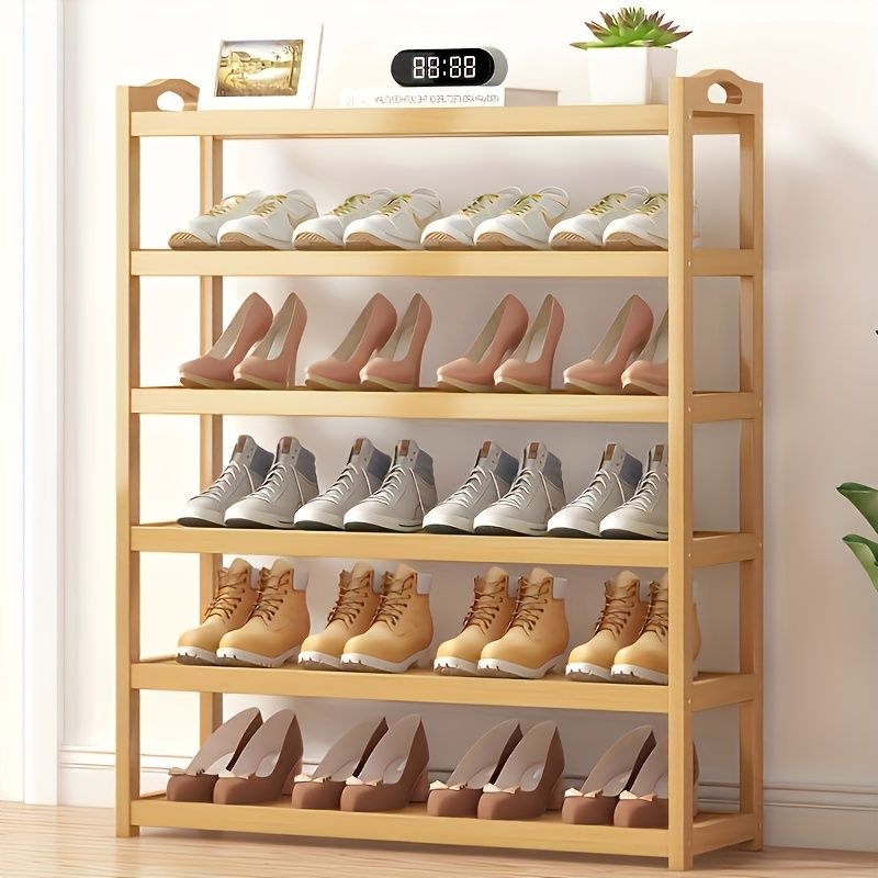 1 bamboo shoe rack for household floor - standing simple shoe rack multi - layer storage rack to save space and store small shoe cabinet - 7DAY'S