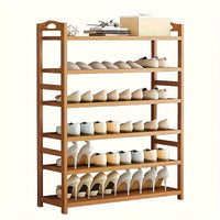 1 bamboo shoe rack for household floor - standing simple shoe rack multi - layer storage rack to save space and store small shoe cabinet - 7DAY'S