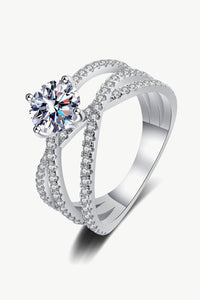 1 Carat Moissanite Crisscross Ring - 7DAY'S