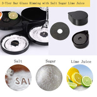 1 Pack 3 Tier Bar Glass Rimmer for Margarita and Cocktail, Bartender Tool,Salt Box Spice Container - 7DAY'S