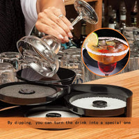 1 Pack 3 Tier Bar Glass Rimmer for Margarita and Cocktail, Bartender Tool,Salt Box Spice Container - 7DAY'S