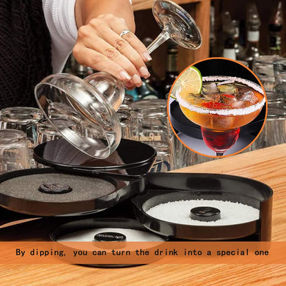 1 Pack 3 Tier Bar Glass Rimmer for Margarita and Cocktail, Bartender Tool,Salt Box Spice Container - 7DAY'S