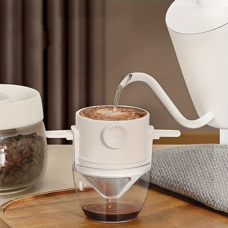 1 Pc Portable Foldable Coffee Filter Stainless Steel Easy Clean Reusable Coffee Funnel Paperless Pour Over Holder Coffee Dripper - 7DAY'S